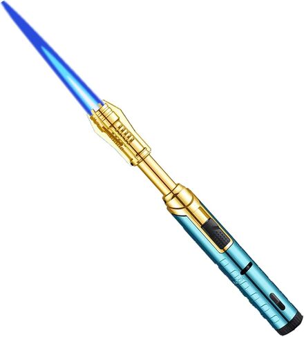 Lightsaber Kitchen Cooking Torch Lighter Adjustable Red Flame, Professional Gift for Chef, Windproof Blow Torch, Refillable Butane Lighter for Creme Brulee, Dessert, BBQ and Baking（Mn Black） in Kuwait