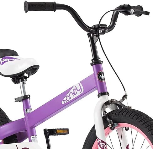 RoyalBaby Cubetube Honey 14 Inch Kids Bike Bicycle with Training Wheels, 2 Brake Styles, and Reflectors for Boys and Girls Ages 3 to 5, Purple in Kuwait