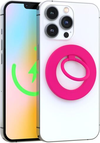 FELONY CASE - Neon Pink MagSafe Ring Grip and Stand - Version 2.0 - Improved Stronger Magnet, Magnetic Phone Ring Holder for MagSafe Compatible iPhone 16, 15, 14, 13, 12, Pro, Pro Max-Drop Protection in Kuwait