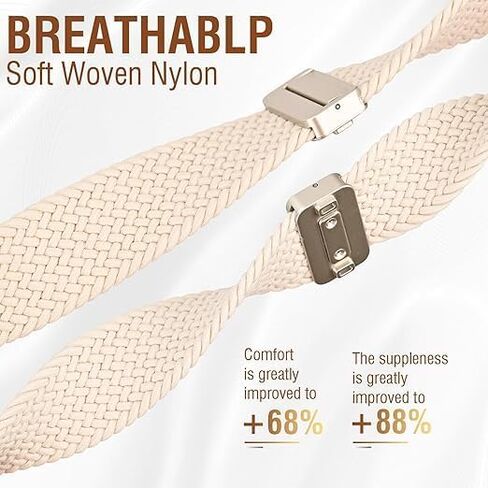 Braided Stretchy Loop Compatible with Apple Watch Band for Women Men 38mm 40mm 41mm 42mm 44mm 45mm 49mm - Sport Nylon Elastic Strap for iWatch Series Ultra SE 10 9 8 7 6 5 4 3 2 1 in Kuwait