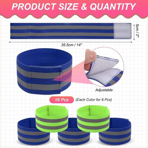 PATIKIL Reflective Bands for Wrist/Arm/Ankle/Leg, High Visibility Reflector Bands, Safety Reflector Tape Straps for Night Cycling Walking in Kuwait