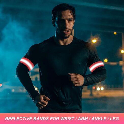 PATIKIL Reflective Bands for Wrist/Arm/Ankle/Leg, High Visibility Reflector Bands, Safety Reflector Tape Straps for Night Cycling Walking in Kuwait