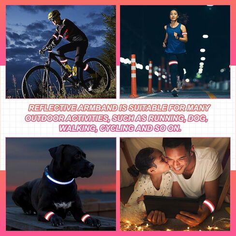 PATIKIL Reflective Bands for Wrist/Arm/Ankle/Leg, High Visibility Reflector Bands, Safety Reflector Tape Straps for Night Cycling Walking in Kuwait