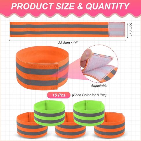 PATIKIL Reflective Bands for Wrist/Arm/Ankle/Leg, High Visibility Reflector Bands, Safety Reflector Tape Straps for Night Cycling Walking in Kuwait