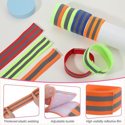 PATIKIL Reflective Bands for Wrist/Arm/Ankle/Leg, High Visibility Reflector Bands, Safety Reflector Tape Straps for Night Cycling Walking in Kuwait