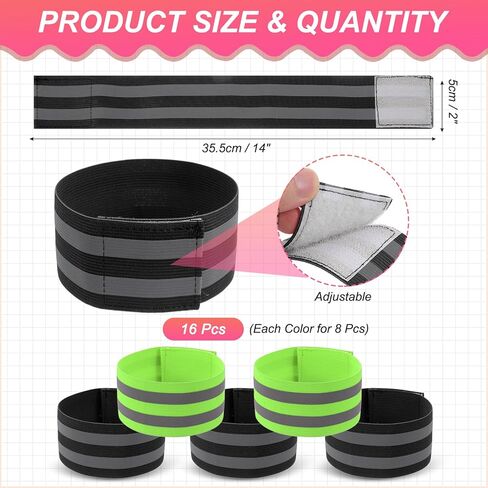 أشرطة عاكسة للمعصم/الذراع/الكاحل/الساق ، نطاقات عاكس عالية الوضوح ، أشرطة شريط عاكس السلامة لركوب الدراجات الليلية المشي in Kuwait