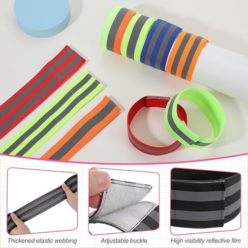 أشرطة عاكسة للمعصم/الذراع/الكاحل/الساق ، نطاقات عاكس عالية الوضوح ، أشرطة شريط عاكس السلامة لركوب الدراجات الليلية المشي in Kuwait