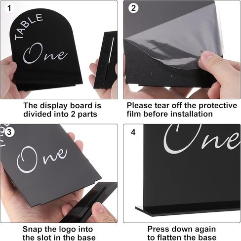 uxcell 20pcs Black Arch Acrylic Sign with Stand, 5 x 7 Inch Acrylic Arch Table Number Holders for Wedding Table Centerpiece Decoration (Number 1-20) in Kuwait