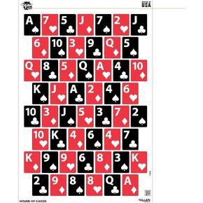 Allen Company EZ Aim Fun House of Cards Game Paper Targets, 23"W x 35"H, 3-Pack, Multi