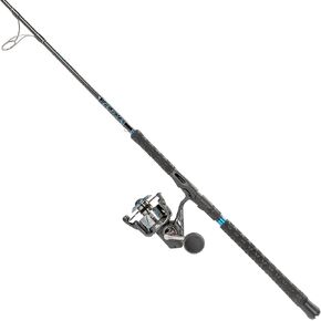 Quantum Benchmark Spinning Reel and Fishing Rod Combo, Graphite Composite Blank, 5+1 Bearings, Silver/Blue