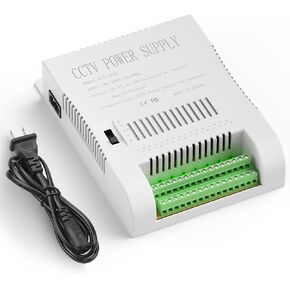 ALITOVE 12 Volt Security Camera CCTV Power Supply 16 Channel Power Distribution Box 10A 120W DC Voltage Adjustable 12V 13.5V 15V AC Adapter 100-240V 50-60Hz for DVR NVR Camera, LED Strip Light