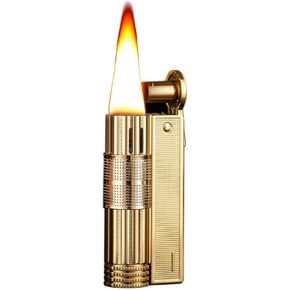 Lighter, Gold, Kerosene Lighter, Refillable, Windproof Flame, Beautifully Designed, Candle Lighter (Without Fuel)