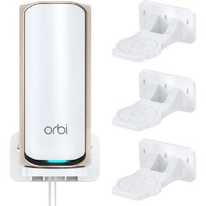 XLTTYWL Orbi WiFi 7 Wall Mount Kit, Orbit 7 Mount Bracket Optimize Space Compatible with Orbi Wi-Fi 7 Mesh Systems & All Net Gear Nighthawk Wi Fi 7 Routers(RBEWMB-10000S)(White, 3 Pack)