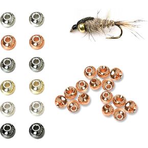Aventik 100pc Brass Beads مدبب ثقب ذبابة توصيل المواد إغراء الرقصة 10 ألوان / 5 أحجام صيد الأسماك