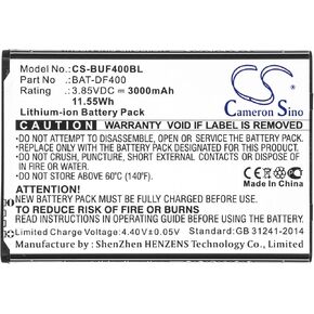 Cameron Sino Battery for Bluebird EF400 PN:Bluebird BAT-DF400, BAT-EF400 3000mAh / 11.55Wh