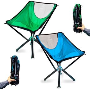 CLIQ Portable Chair - Lightweight Folding Chair for Camping - Supports 300 Lbs - Perfect for Outdoor Adventures - Moss, Sky (2Pack)