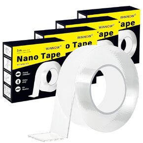 Double Sided Heavy Duty Extra Strong Adhesive Tape -Indoor/outdoor general purpose nano tape for securing picture frames, carpets. - Reusable and without leaving adhesive marks (1.18 inches x 40 feet)
