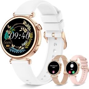 Small Smart Watch for Women with Bluetooth Call, 1.27" Fitness Watch Step Counter Heart Rate Sleep Monitor 100+ Sports Modes Fitness Tracker, DIY Dial Stylish Ladies Watch, Smartwatch Android iOS 41mm