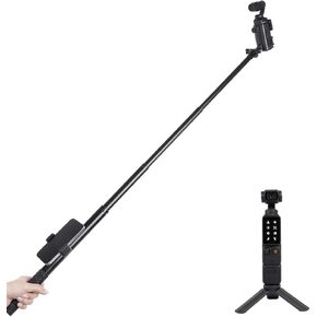 PellKing 155cm/61 Selfie Stick for Osmo Pocket 3 + Protective Cage Extension Adapter Frame, 14.5-61inches extendable Monopod for Osmo Pocket 3 Camera