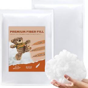 JNENERY 60g/2.11OZ Fiber Fill Stuffing, Polyester Fiber for Stuffed Animals, Recycled Premium Polyester Fiber, High Resilience Fiber Fill Stuffing, Pillow Stuffing, Cushions Stuffing DIY Crafts in Kuwait