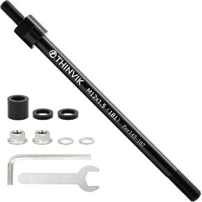 Thinvik Bike Thru Axle Adapter for Trailer Hitch 12mm Thru Axle 1.0/1.5/1.75 Thread Pitch Shaft Length 178/~187mm for Instep, Schwinn, Allen Sports Thule Chariot, Burley, Hamax, Retrospec