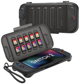 JSAUX Protective Case Designed for Nintendo Switch 2 (2025), Hard Carrying Shell, Slim & Portable, Dustproof, Built-in Game Card Slot, Travel-Carry, Full Protection Cover – Translucent Black (PC0116)