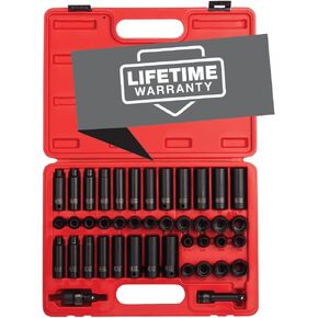 Sunex Tools 3342 3/8 Inch Drive Master Impact Socket Set, 42-Piece, SAE/Metric, 5/16" to 3/8"