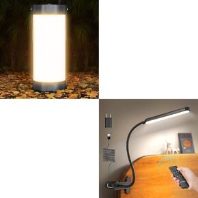Glocusent Camping Lantern Bundle with Classic Clip on Light