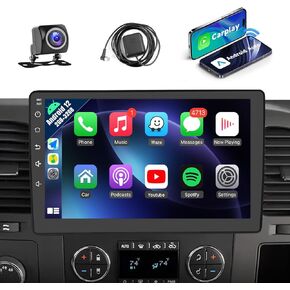 Leadfan Car Radio Stereo for Chevy Chevrolet Silverado 2007-2013 Tahoe GMC Sierra Yukon Buick with CarPlay Android Auto, 10.1inch Touch Screen for Suburban Radio GPS Navigation Bluetooth AHD Camera