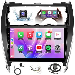Android Car Radio for Toyota Camry 2012 2013 2014 Stereo with Wireless CarPlay Android Auto, 10.1" IPS Touch Screen for Camry Headunit Bluetooth/GPS/WiFi/SWC/Split Screen/Mirrorlink/FM/AHD Camera/MIC