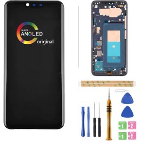 [إطار أسود] LCD AMOLED لـ LG V40 ThinQ Digitizer Screen Touch Assembly استبدال LCD Display V400N V405UA V409N V405TAB V405QA7 V405EBW 6.4 بوصة بواسطة Bitanr