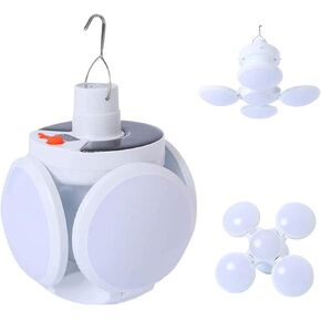 Wlhong 2029 2 Pack Solar LED Camping Lantern مع بطارية USB قابلة للشحن والخطاف ، وإضاءة معسكر إعصار الطوارئ المحمولة لخطأ خيمة في الهواء الطلق BARN PATIO Home Outdoor Power LeatoR (2Pack)