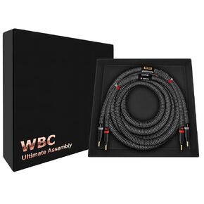 WORLDS BEST CABLES 6 Foot Ultimate - 9 AWG - Ultra-Pure OFC - Premium Audiophile HiFi Single Speaker Cable for Center Channel with Eminence Gold Banana Plugs & Carbon Tweed Jacket