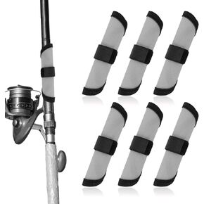 6pcs Lure Wrap, 5.9 Inch Fishing Lure Covers Bait Gloves Rod Armour Fish Hook Storage Protectors Pole Sleeve Lure Shield Guard to Keep Fishermen Fishing Safe for Fishing Rod (Gray)
