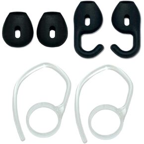 Eargels Ear Loops Tips for Jabra Stealth UC Bluetooth Silicone Ear Pieces Compatible for Jabra Talk 45 Bluetooth Headset Accessory Pack Clips Eartips Cover 6pcs in a Box, Black
