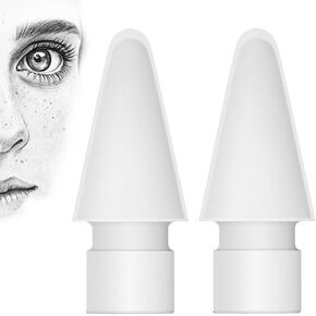 NXVX Soft Apple Pencil Tips Replacement (2 Pack) – Quiet Silicone Nibs, Paperfeel Friction, Ideal for Drawing & Writing, Compatible with Apple Pencil 1st/2nd Gen