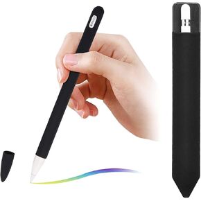 ProCase Soft Silicone Case for Apple Pencil 2nd Generation Bundle with Pencil Holder Sticker for Apple Pencil 1st and 2nd Gen