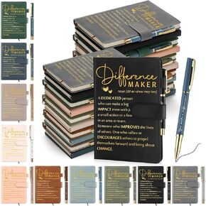 Kosiz 20 Pcs Employee Appreciation Gifts Bulk Inspirational A5 Leather Journal Notebooks with Pens for Coworkers Staff Social Workers Team Volunteer Nurse Week Gifts(Black,May You Be Proud)
