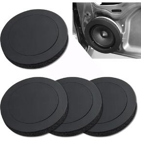 4 PCS Car 6.5" Audio Speaker Bass Foam Gasket, 5.5" ID 7.6" OD Enhanced Stereo Sound Modification Accessory, Slow Rebound Door Sound Insulation Seal Ring, Universal for Cars (Black)