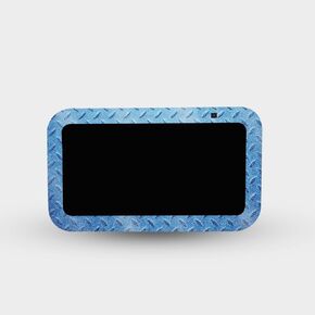 MightySkins Glossy Glitter Skin Compatible with Amazon Echo Show 5 (Gen 3) - Blue Gridiron | Protective, Durable High-Gloss Glitter Finish | Easy to Apply