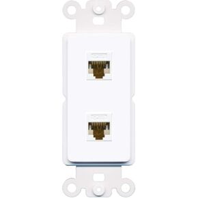 RiteAV 2 Port Cat6 Wall Plate Insert White