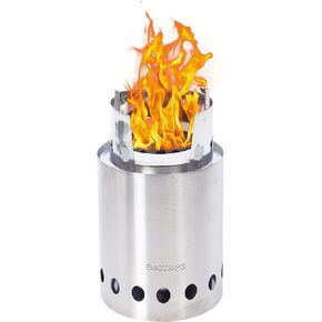 Outdoor Stainless Steel Portable Fire Pits For Outdoor Backpacking Hiking Traveling Picnic BBQ, Outdoor Wood Stove, Rocket Stove, Backpacking Stove, Camping Stove (Silver, 5 Inch)