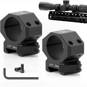 Quick Detach Scope Rings - 30mm 5-Axis Matte Aluminum Scope Mounts with Quick Release for Picatinny Rails - Precision Rifle Scope Mount 2 Pack (0.97"/1.26"/1.45" Height)