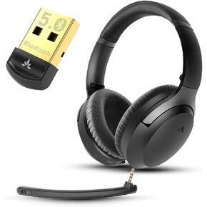Avantree DG45 & Aria 3 Bundle - USB Bluetooth Adapter for Windows PC with Data Transfer, Enable Wireless Devices & Wireless Headphones, Detachable ENC Mic with Sidetone & Mute Function