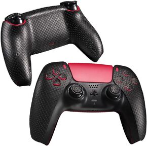 IMMOENUC Controller Grips for PlayStation 5 (PS5) Controller Grip Tape Anti Slip Skin,Self-Adhesive,Pre-Cut,Sweat-Resistant Textured Soft Skin Kit (Black)