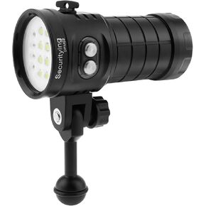 DFM02 Scuba Diving Video Light, 3500 Lumens, Underwater 150m, 6 Modes, 120 Degrees Wide Beam Angle, Underwater Flashlight with Red Blue Light for Photography