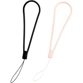 Phone Charm 2 Pack - Detachable Anti Theft Phone Wrist Strap, Hands-Free iPhone Wristlet Bracelet Chain Lanyard for Women Keychain Decor Wallet AirPods, White & Purple