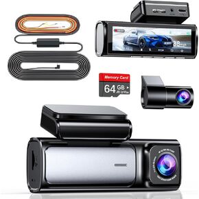 Bundle: A4 Dual Dash Cam and Type C Hardwire Kit, Free 64GB Card