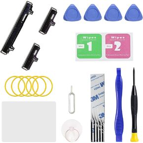 Power On Off Volume Button Key Replacement for Galaxy S10 & S10 Plus Repair Part, with Toolkit (Silver)
