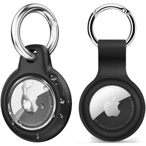 Upgrade Waterproof Airtag Holder with Apple Airtag Keychain, Hard PC Air Tag Case & Silicone AirTag Holder AirTags Key Ring Cases
